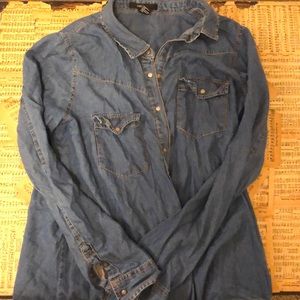 Forever 21 jean button-up